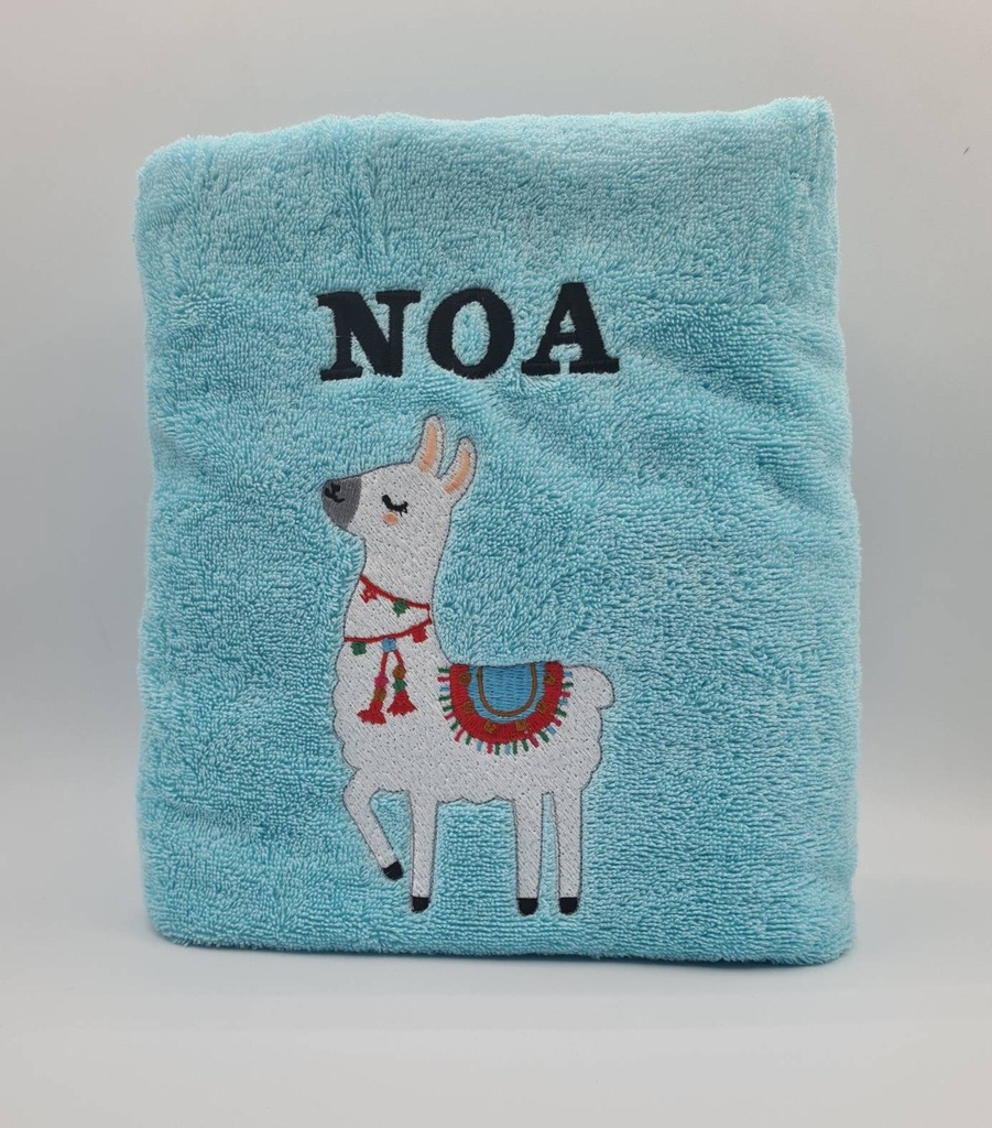 Motif lama brodé sur linge de bain au choix 