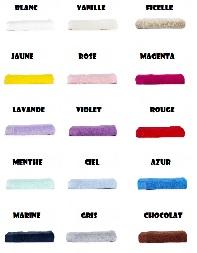 Motif crayon pastelle sur linge de bain au choix 