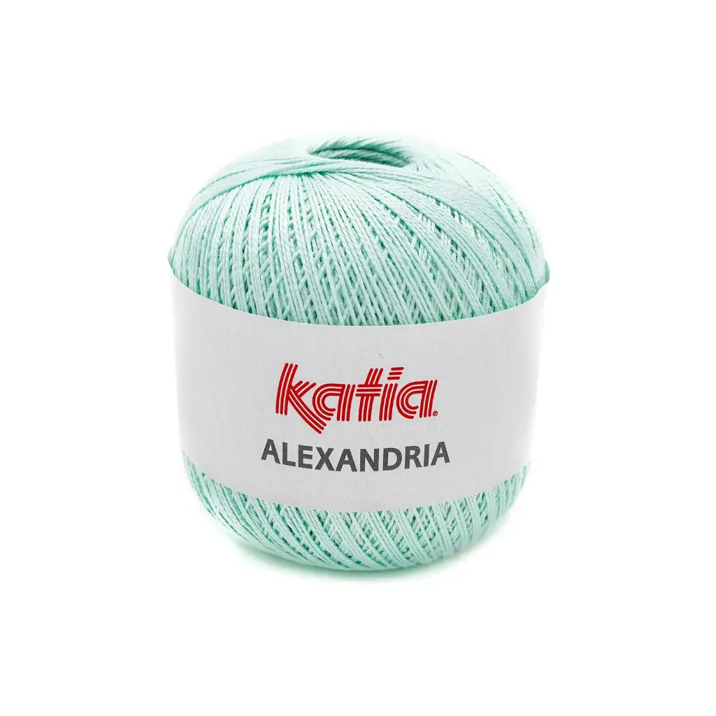 Alexandria 100% coton peigné, gazé et mercerisé Katia 21 vert blanc
