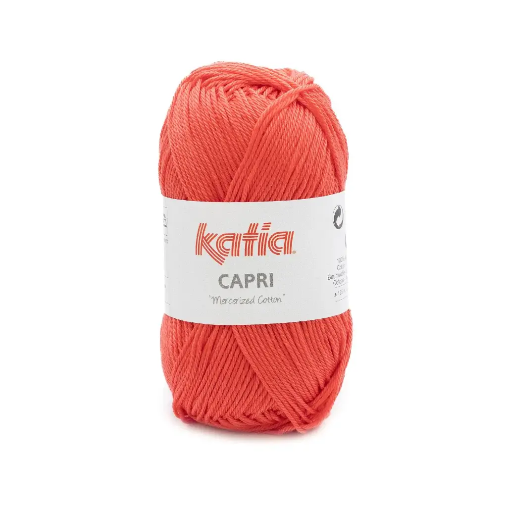 Capri 100% Coton mercerisé Katia 82202 Rouge corail