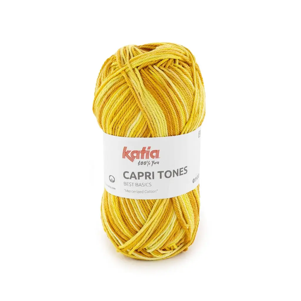Capri tones 100% Coton mercerisé Katia 300 Jaune Moutarde