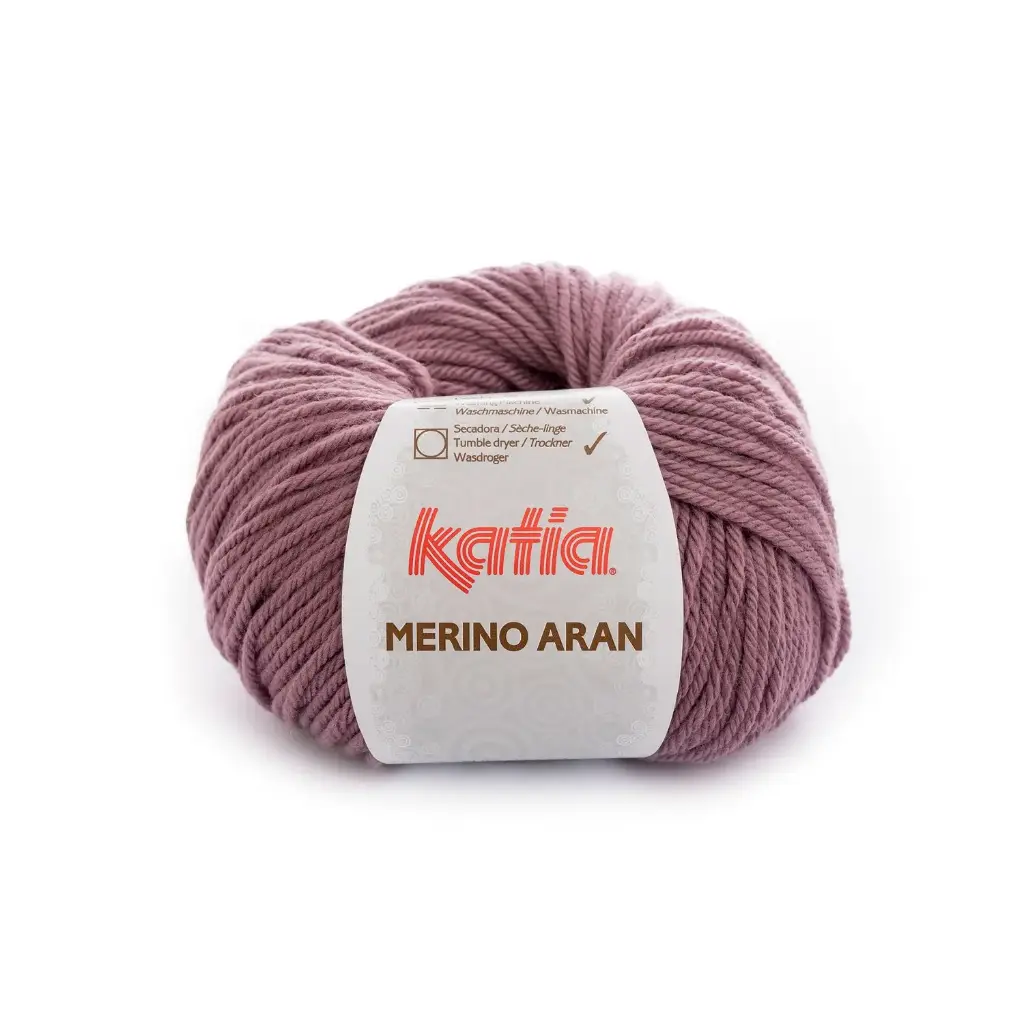 Merino aran Laine Katia 85 Mauve foncé