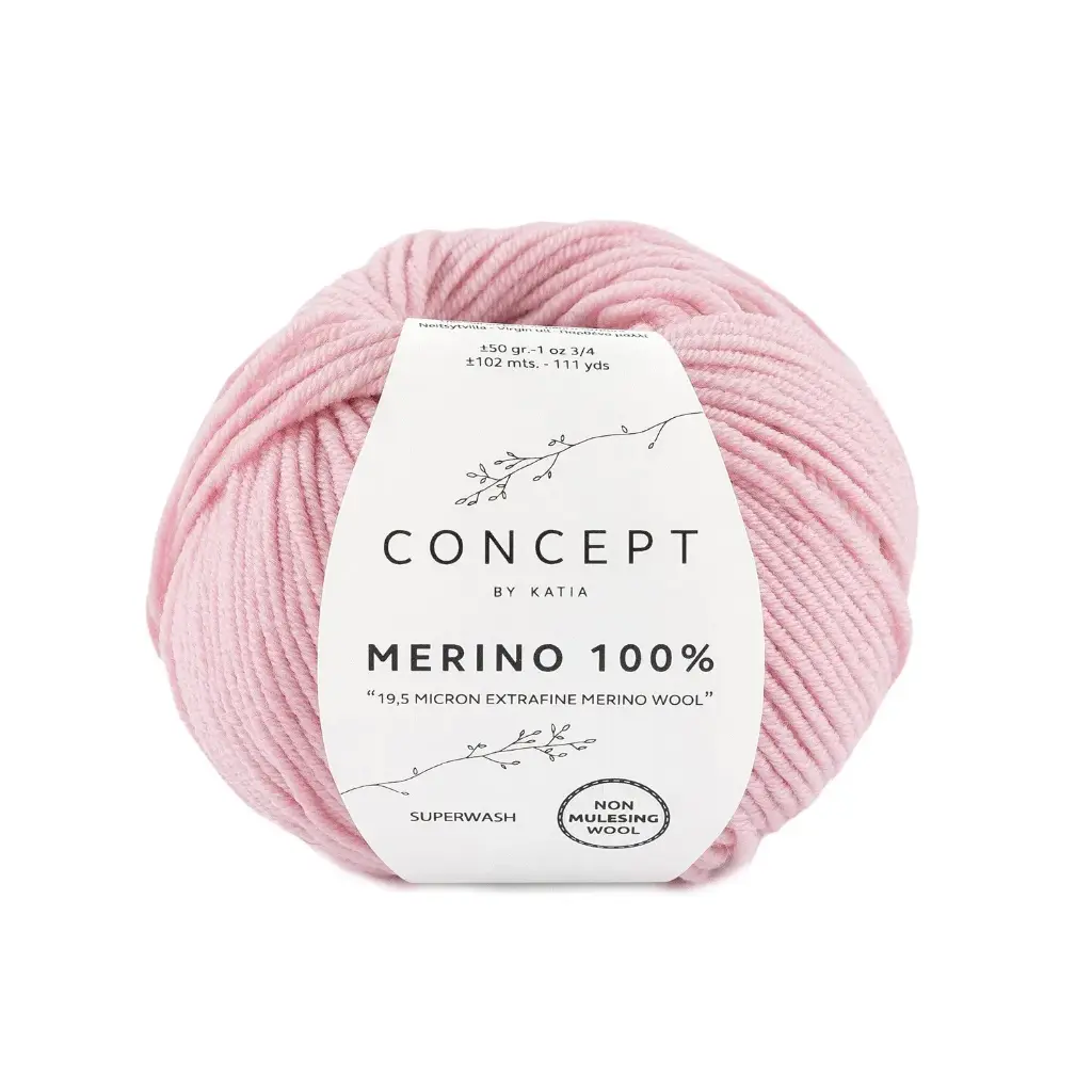 Mérino 100% 7 Rose très clair Laine Katia