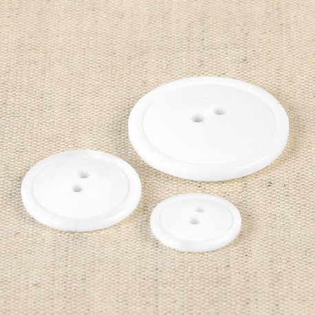 Bouton 2 trous 15 mm 501 blanc