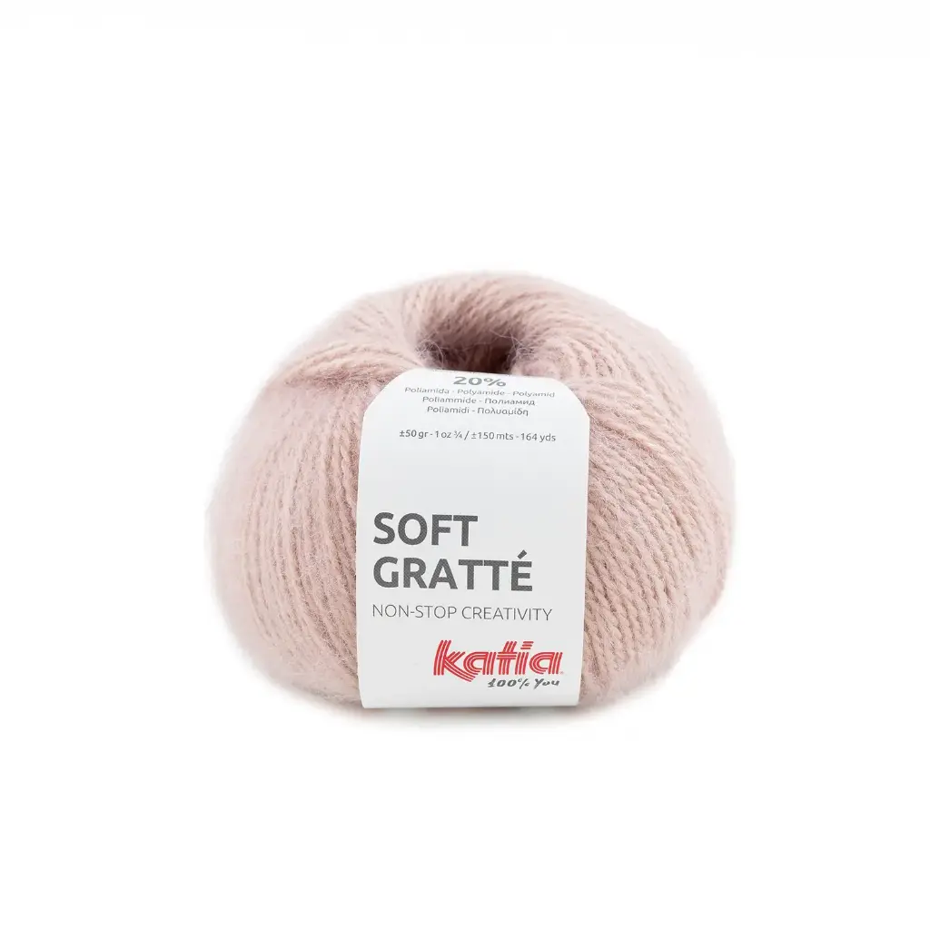 Soft gratté Laine Katia 68 rose clair