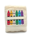 Motif crayon pastelle sur linge de bain au choix 