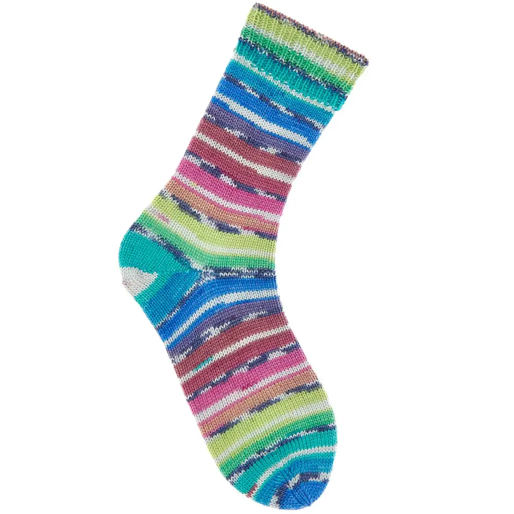 Fil pour chaussette Rico Superba Bamboo 4 fils rainbow summer