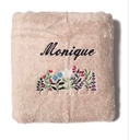 Motif fleurs champêtres sur linge de bain au choix 