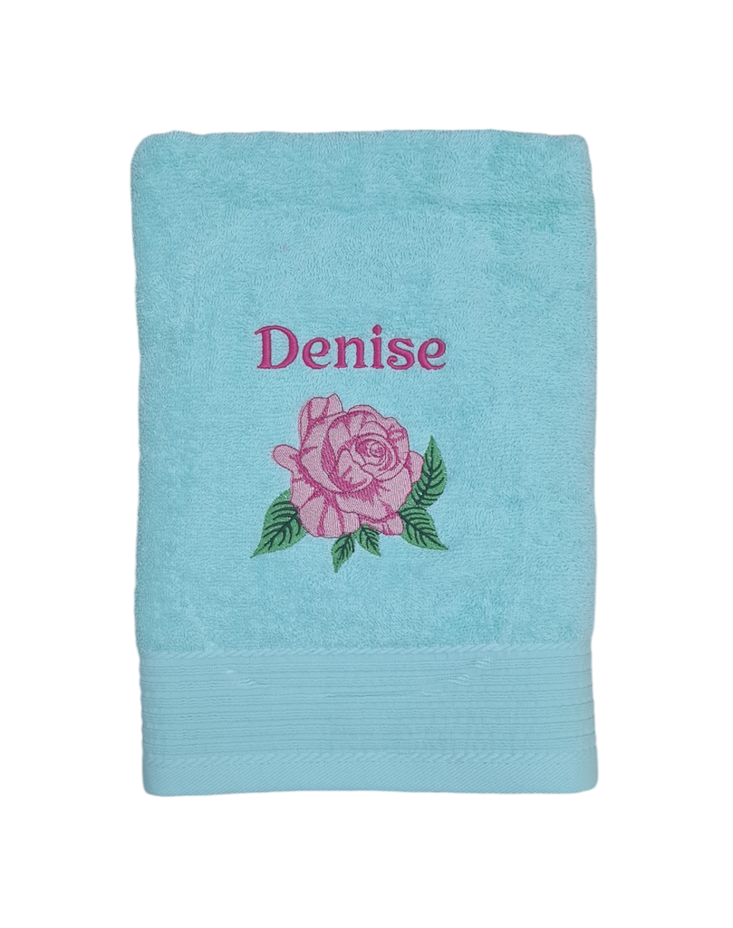 Motif rose sur linge de bain au choix