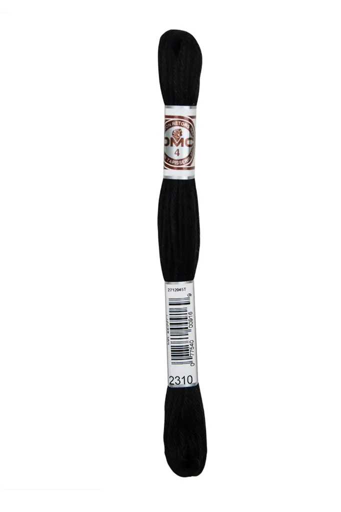 Fil à broder Retors Mat DMC 2310 Noir métallisé