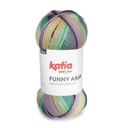 Funny Aran 400grs Laine Katia 302 Vert blanc-Vert-Lilas-Mûre nacré