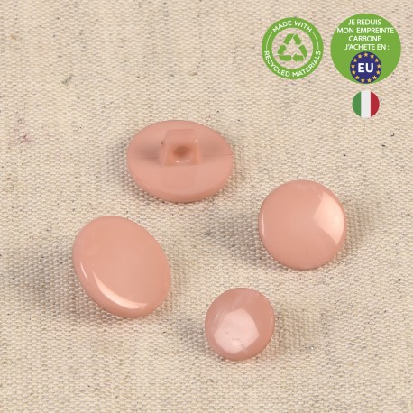 Bouton pastille culot recyclé 15 mm 005 vieux rose 