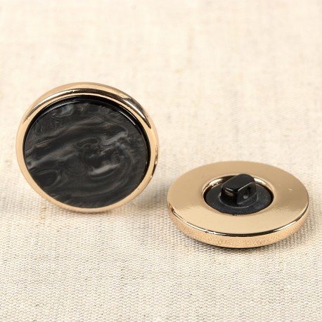 Bouton alliage bijou18 mm 580 noir