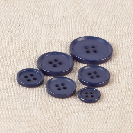 Bouton Classique 4 trous 11 mm 919 bleu foncé 