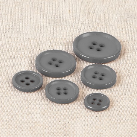 Bouton Classique 4 trous 11 mm 579 gris foncé 