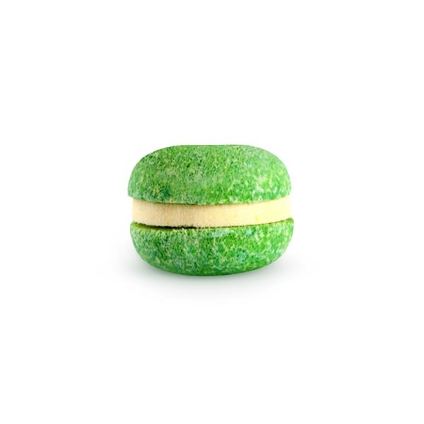 Macaron effervescent pour le bain pomme