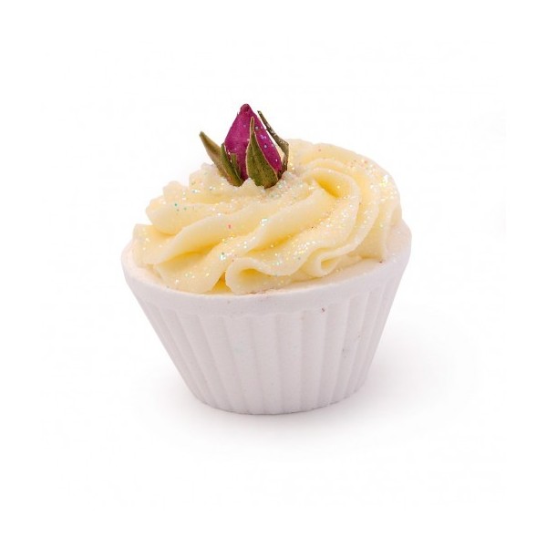 Cupcake effervescent pour le bain rose de Damas