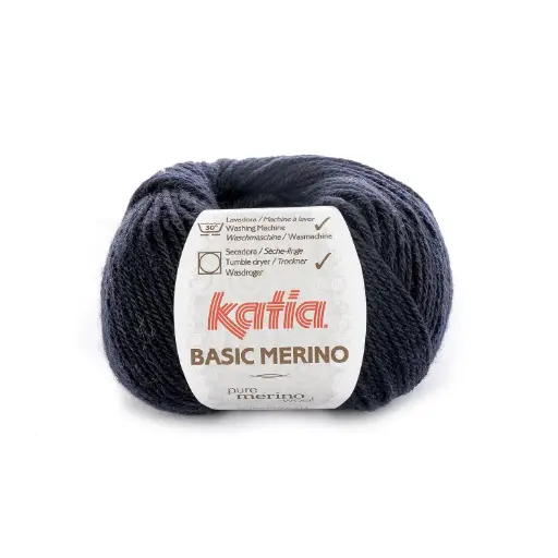 [BASIC5] Basic Mérino 5 Bleu très foncé Laine Katia