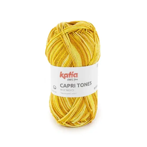 [CAPRITONES300] Capri tones 100% Coton mercerisé Katia 300 Jaune Moutarde