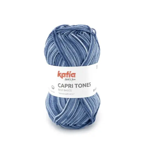 [CAPRITONES303] Capri tones 100% Coton mercerisé Katia 303 Bleu