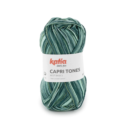 [CAPRITONES304] Capri tones 100% Coton mercerisé Katia 304 Bleu ciel vert clair