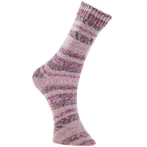 [383894.022] Fil pour chaussette Rico Superba Bamboo 4 fils Pink baie lilas mix 022