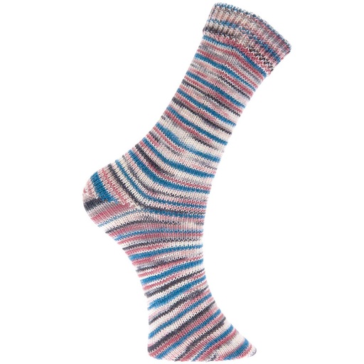 [383894.041] Fil pour chaussette Rico Superba Bamboo 4 fils pétrole-rouge 41