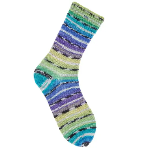 [383894.060] Fil pour chaussette Rico Superba Bamboo 4 fils rainbow spring 060