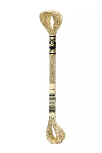 [317WEE677] Fil à broder Mouliné Métallisé E677 Sable métallisé 