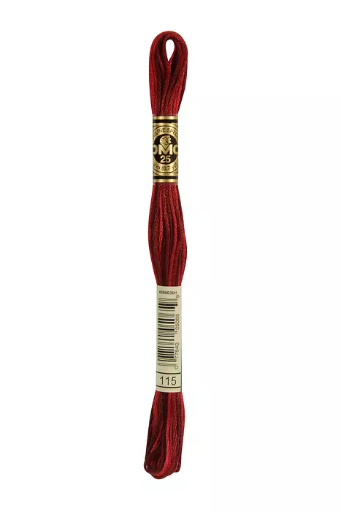 [117MC115] Fil à broder Mouliné Spécial DMC 115 Rouge opéra ombré 