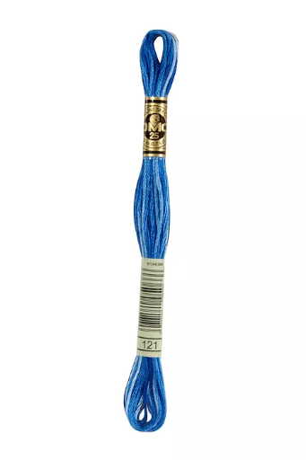 [117MC121] Fil à broder Mouliné Spécial DMC 121 Bleu Cyclades ombré 