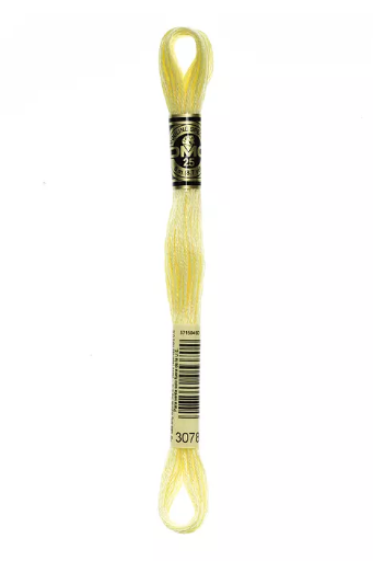 [117MC3078] Fil à broder Mouliné Spécial DMC 3078  Jaune pâle