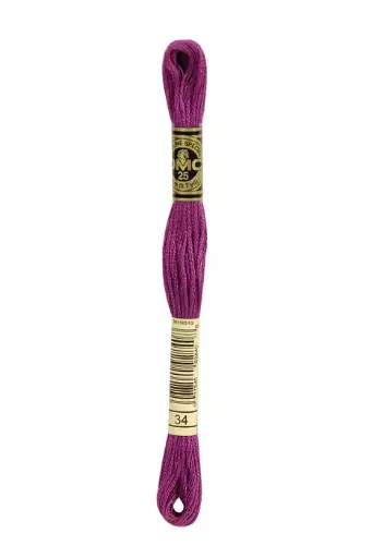 [117MC34] Fil à broder Mouliné Spécial DMC 34 Orchidée