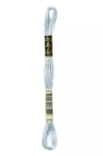 [117MC3753] Fil à broder Mouliné Spécial DMC 3753 Bleu clair de lune