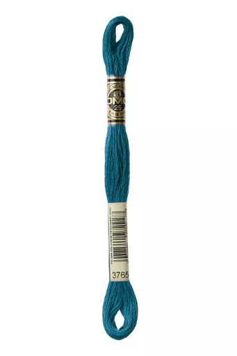 [117MC3765] Fil à broder Mouliné Spécial DMC 3765  Bleu canard 