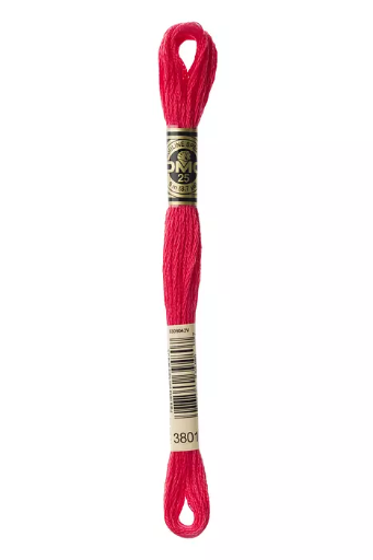 [117MC3801] Fil à broder Mouliné Spécial DMC 3801 Rouge tulipe