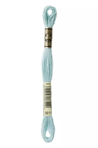 [117MC3811] Fil à broder Mouliné Spécial DMC 3811  Cascade bleue 