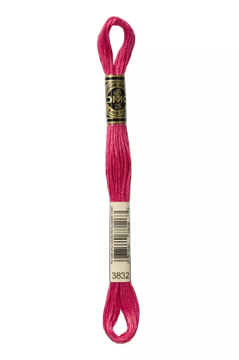 [117MC3832] Fil à broder Mouliné Spécial DMC 3832 Fraise