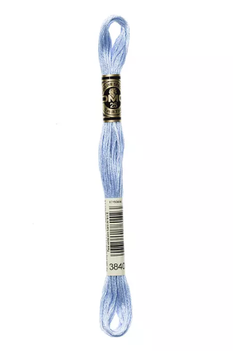 [117MC3840] Fil à broder Mouliné Spécial DMC 3840 Fleur de lin bleue