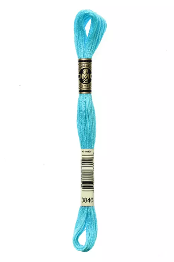 [117MC3846] Fil à broder Mouliné Spécial DMC 3846 Bleu navajo