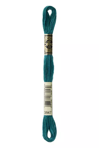 [117MC3847] Fil à broder Mouliné Spécial DMC 3847 Vert chinois