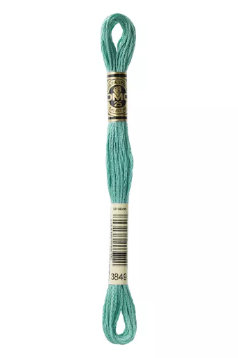 [117MC3849] Fil à broder Mouliné Spécial DMC 3849 Vert Turquoise Métallisé