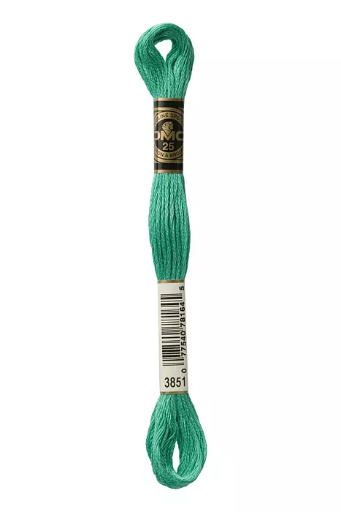 [117MC3851] Fil à broder Mouliné Spécial DMC 3851 Eclat d'émeraude