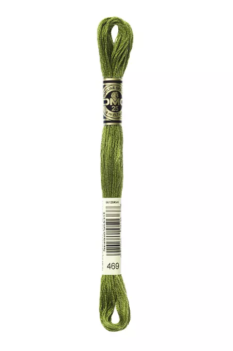 [117MC469] Fil à broder Mouliné Spécial DMC 469 Vert mousse dorée