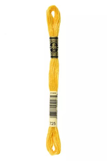 [117MC725] Fil à broder Mouliné Spécial DMC 725 Jaune bouton d or