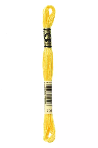 [117MC726] Fil à broder Mouliné Spécial DMC 726 Jaune mimosa 