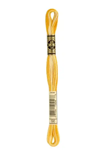 [117MC90] Fil à broder Mouliné Spécial DMC 90 Jaune soleil ombré 