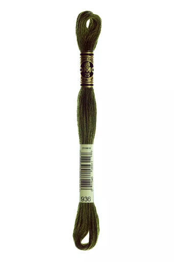 [117MC936] Fil à broder Mouliné Spécial DMC 936 Vert mousse de chêne