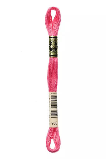 [117MC956] Fil à broder Mouliné Spécial DMC 956 Rose fluo