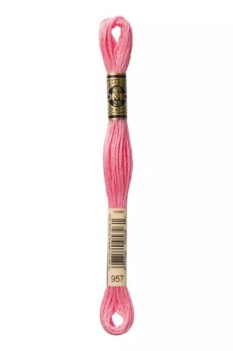 [117MC957] Fil à broder Mouliné Spécial DMC 957 Rose vif